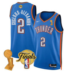 Shai Gilgeous-Alexander Oklahoma City Thunder Royal Icon 2025 Champions Jersey - All Stitched