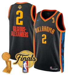 Shai Gilgeous-Alexander Oklahoma City Thunder Black City 2025 Champions Jersey - All Stitched