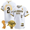 Shai Gilgeous-Alexander Oklahoma City Thunder Baseball White Gold 2025 Champions Jersey - All Stitched