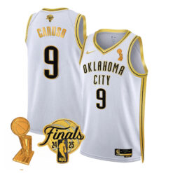 Alex Caruso Oklahoma City Thunder White Gold 2025 Champions Jersey - All Stitched