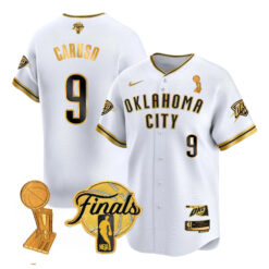 Alex Caruso Oklahoma City Thunder Baseball White Gold 2025 Champions Jersey - All Stitched