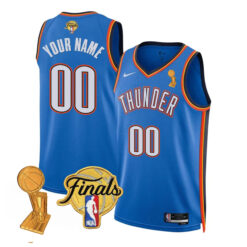Custom Oklahoma City Thunder Royal Icon 2025 Champions Jersey - All Stitched