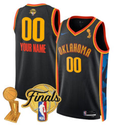 Custom Oklahoma City Thunder Black City 2025 Champions Jersey - All Stitched