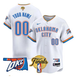 Custom Oklahoma City Thunder Baseball White 2025 Champions Jersey - All Stitched