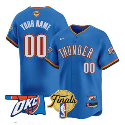 Custom Oklahoma City Thunder Baseball Royal 2025 Champions Jersey - All Stitched