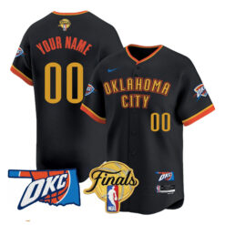 Custom Oklahoma City Thunder Baseball Black 2025 Champions Jersey - All Stitched