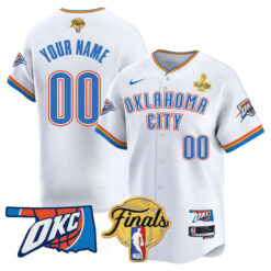 Custom Oklahoma City Thunder Baseball White 2025 Champions Jersey - All Stitched