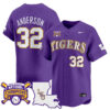 Kade Anderson LSU Tigers Baseball Purple 2025 College World Series Champions Jersey - All Stitched