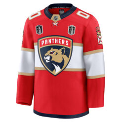 Alternative view of Custom Florida Panthers Stanley Cup Back 2 Back Champions Red Home Jersey - All Stitched