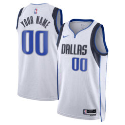 Custom Dallas Mavericks White Association Edition Jersey - All Stitched