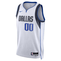Alternative view of Custom Dallas Mavericks White Association Edition Jersey - All Stitched