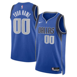 Custom Dallas Mavericks Royal Blue Icon Edition Jersey - All Stitched
