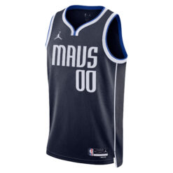 Alternative view of Custom Dallas Mavericks Navy Statement Edition Jersey - All Stitched