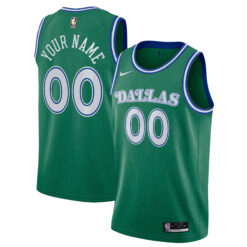 Custom Dallas Mavericks Green Hardwood Classics Edition Jersey - All Stitched