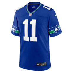 Alternative view of Jaxon Smith-Njigba Seattle Seahawks White Away Game Jersey - All Stitched
