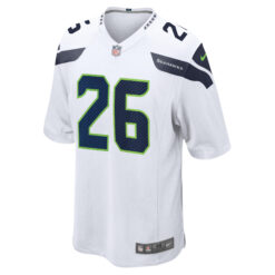 Alternative view of Zach Charbonnet Seattle Seahawks White Away Game Jersey - All Stitched