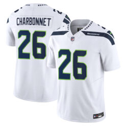 Zach Charbonnet Seattle Seahawks White Away Vapor F.U.S.E Limited Jersey - All Stitched