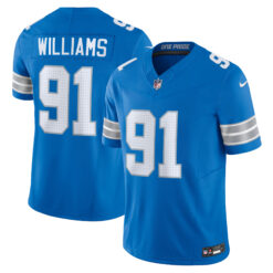 Tyleik Williams Detroit Lions Blue Home Vapor F.U.S.E Limited Jersey - All Stitched