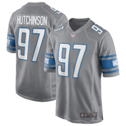 Aidan Hutchinson Detroit Lions Grey Alternate Game Jersey - All Stitched