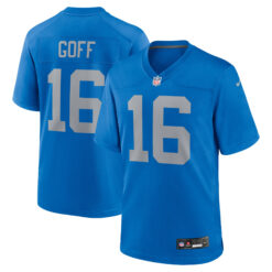 Jared Goff Detroit Lions Blue Throwback Game Jersey - All Stitched