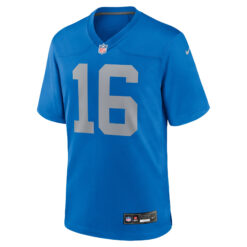 Alternative view of Jared Goff Detroit Lions Blue Throwback Game Jersey - All Stitched