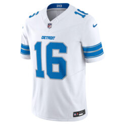 Alternative view of Jared Goff Detroit Lions White Away Vapor F.U.S.E Limited Jersey - All Stitched