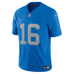 Alternative view of Jared Goff Detroit Lions Blue Throwback Vapor F.U.S.E Limited Jersey - All Stitched