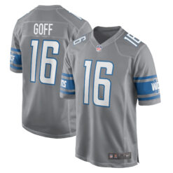 Jared Goff Detroit Lions Grey Alternate Game Jersey - All Stitched