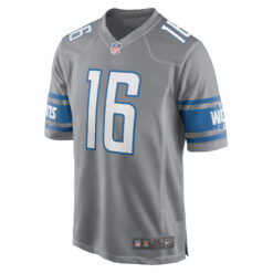Alternative view of Jared Goff Detroit Lions Grey Alternate Game Jersey - All Stitched