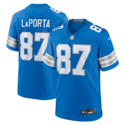 Sam LaPorta Detroit Lions Blue Home Game Jersey - All Stitched