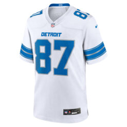 Alternative view of Sam LaPorta Detroit Lions White Away Game Jersey - All Stitched
