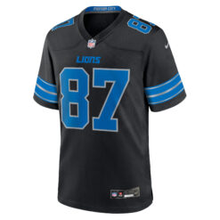 Alternative view of Sam LaPorta Detroit Lions Black Alternate Game Jersey - All Stitched