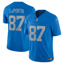 Sam LaPorta Detroit Lions Blue Throwback Vapor F.U.S.E Limited Jersey - All Stitched
