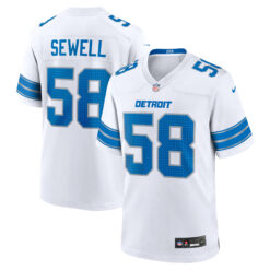 Penei Sewell Detroit Lions White Away Game Jersey - All Stitched