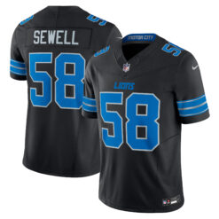 Penei Sewell Detroit Lions Black Alternate Vapor F.U.S.E Limited Jersey - All Stitched