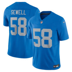 Penei Sewell Detroit Lions Blue Throwback Vapor F.U.S.E Limited Jersey - All Stitched