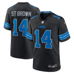 Amon Ra St Brown Detroit Lions Black Alternate Game Jersey - All Stitched