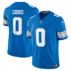 Jahmyr Gibbs Detroit Lions Blue Home Vapor F.U.S.E Limited Jersey - All Stitched