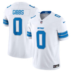Jahmyr Gibbs Detroit Lions White Away Vapor F.U.S.E Limited Jersey - All Stitched