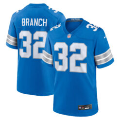 Brian Branch Detroit Lions Blue Home Game Jersey - All Stitched