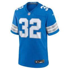 Alternative view of Brian Branch Detroit Lions Blue Home Game Jersey - All Stitched