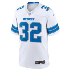 Alternative view of Brian Branch Detroit Lions White Away Game Jersey - All Stitched