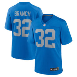 Brian Branch Detroit Lions Blue Throwback Game Jersey - All Stitched