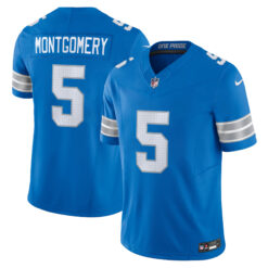 David Montgomery Detroit Lions Blue Home Vapor F.U.S.E Limited Jersey - All Stitched