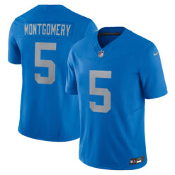 David Montgomery Detroit Lions Blue Throwback Vapor F.U.S.E Limited Jersey - All Stitched