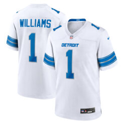 Jameson Williams Detroit Lions White Away Game Jersey - All Stitched