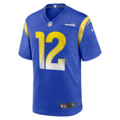 Alternative view of Puka Nacua Los Angeles Rams Royal Blue Home Game Jersey - All Stitched