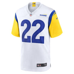 Alternative view of Blake Corum Los Angeles Rams White Away Game Jersey - All Stitched
