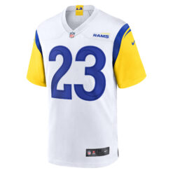 Alternative view of Kyren Williams Los Angeles Rams White Away Game Jersey - All Stitched