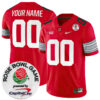 Custom Ohio State Buckeyes Football Scarlet Alternate Game Jersey w/ Rose Bowl Patch - All Stitched